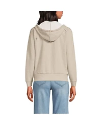 Lands' End Women's Serious Sweats Relaxed Long Sleeve Full Zip Hoodie Sweatshirt