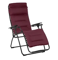 Steel Zero Gravity Chair with Red Cushion – Outdoor Recliner for Ultimate Comfort