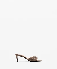 Mango Women's Metallic Detail Heeled Sandals