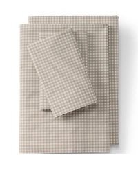 Lands' End 300 Thread Count Cotton Percale Yarn-Dyed Bed Sheet Set