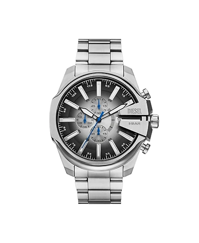 Diesel Men's Mega Chief Slim Quartz Chronograph Silver Stainless Steel Watch