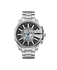 Diesel Men's Mega Chief Slim Quartz Chronograph Silver Stainless Steel Watch