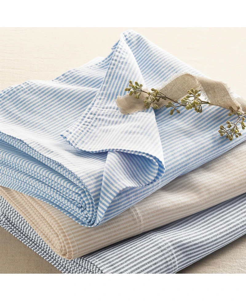 Lands' End Cotton Oxford Stripe Bed Sheet Set