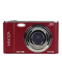 Minolta MND20-r 44 Mp 2.7K Ultra Hd Digital Camera, Red