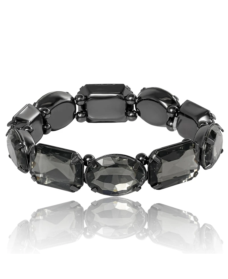 Jessica Simpson Black Crystal Stretch Bracelet – Elegant Fashion Jewelry