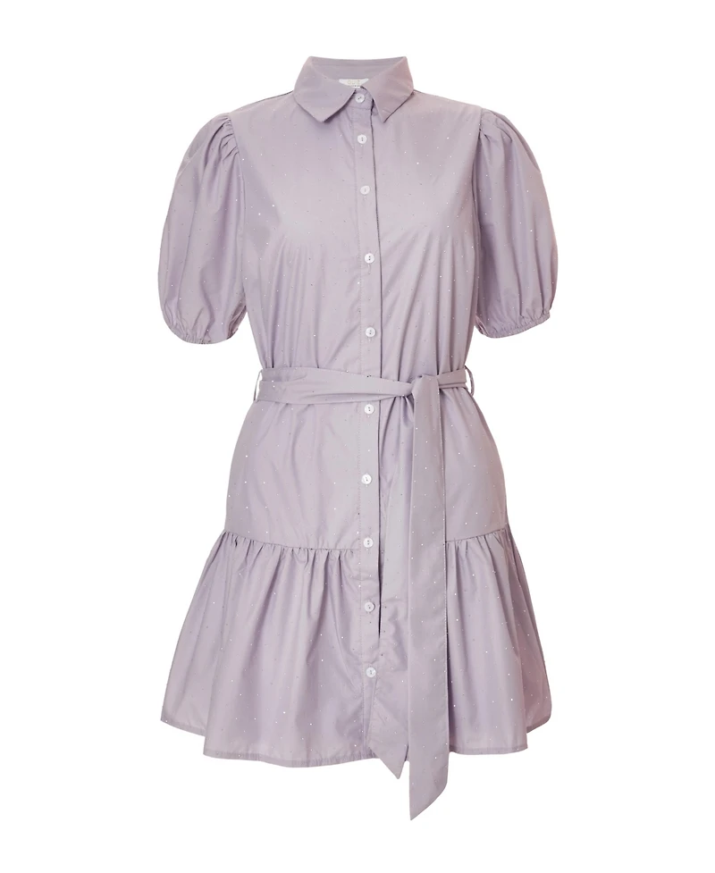 Quiz Women's Diamante Detail Cotton Shirt Dress