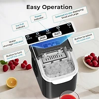 Cowsar Ice Maker Machine Countertop,26lbs/24Hrs,8 Bullet Ices in 6 mins,self Cleaning Portable Ice Maker with Selectable Ice Size & Touch Display, for