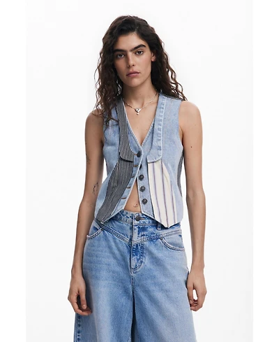 Desigual Women's Patchwork denim vest