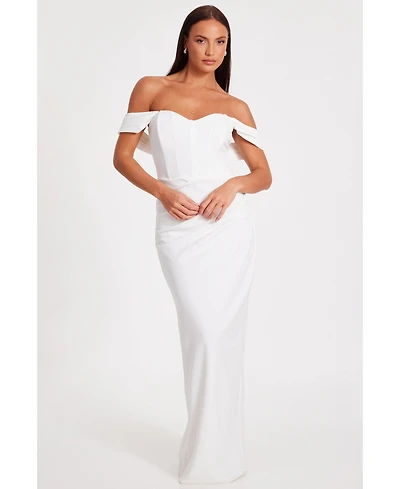 Quiz Women's Corset Detail Scuba Crepe Maxi