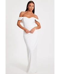 Quiz Women's Corset Detail Scuba Crepe Maxi