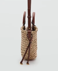 Mango Women's Small Double Handle Natural Fiber Bag