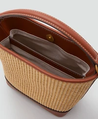 Mango Women's Buckle Detail Canvas Bucket Bag