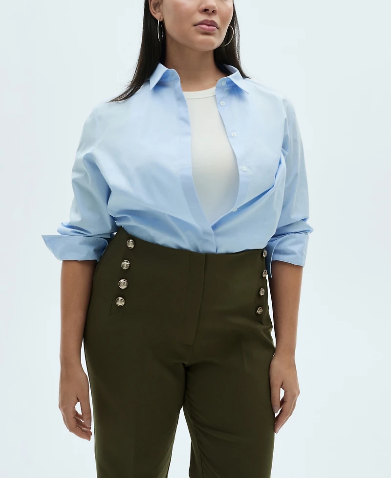 Mango Women's Jewel Buttoned Straight Pants