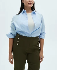 Mango Women's Jewel Buttoned Straight Pants