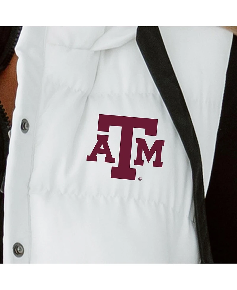 Gameday Couture Women's White Texas A&M Aggies Hooded Full-Snap Puffer Vest