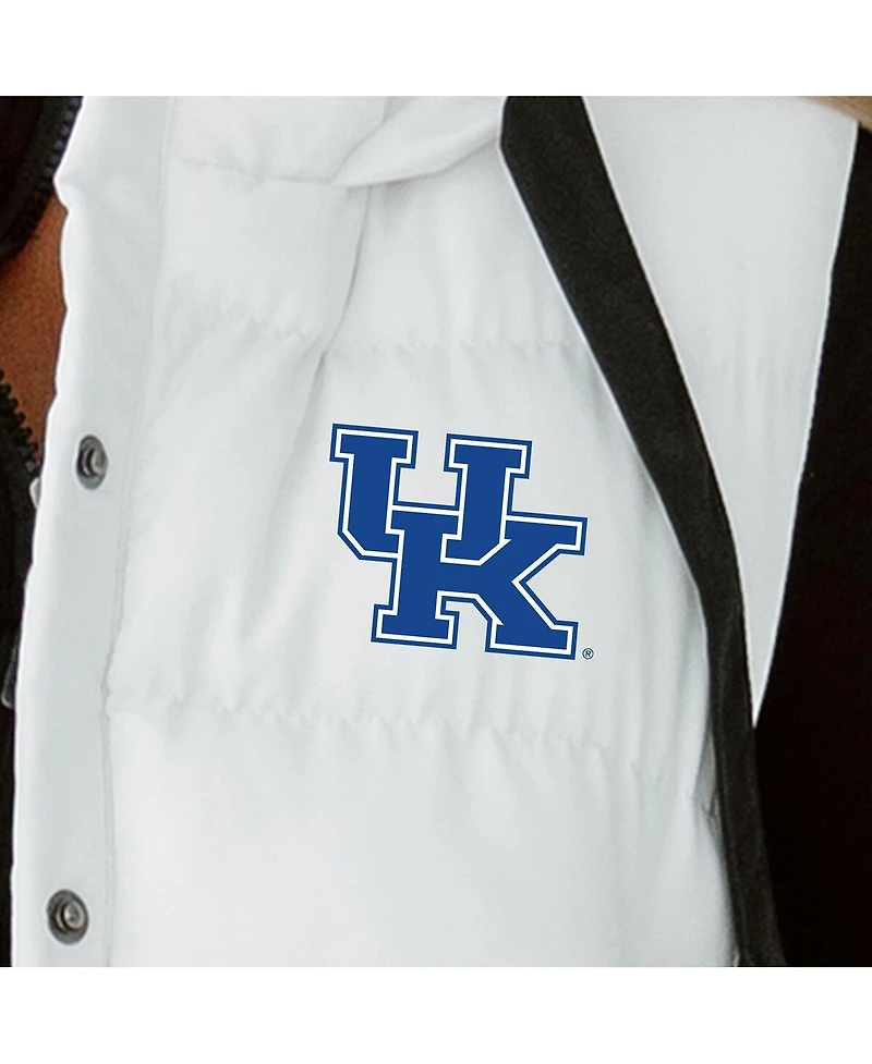 Gameday Couture Women's White Kentucky Wildcats Hooded Full-Snap Puffer Vest