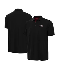 Antigua Men's Black/Red Georgia Bulldogs Era Polo Shirt