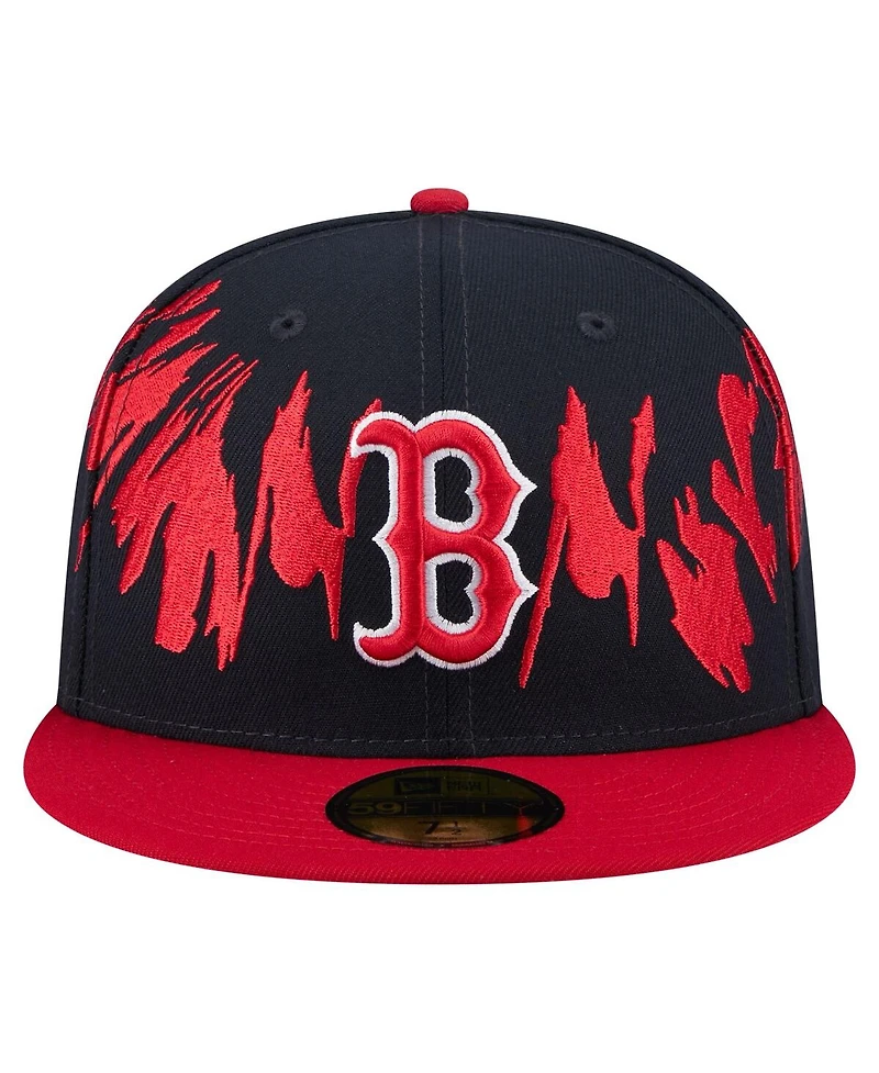 New Era Men's Navy/Red Boston Red Sox Retro Pattern 59FIFTY Fitted Hat
