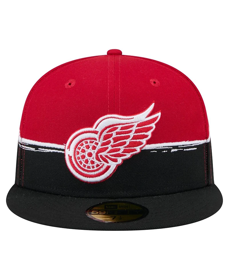New Era Men's Black/Red Detroit Red Wings Vintage Color Dip 59FIFTY Fitted Hat