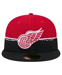 New Era Men's Black/Red Detroit Red Wings Vintage Color Dip 59FIFTY Fitted Hat