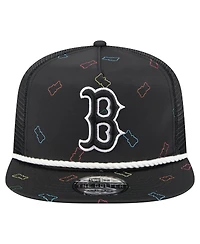 New Era Men's Black Boston Red Sox Gummy Golfer Trucker Adjustable Hat