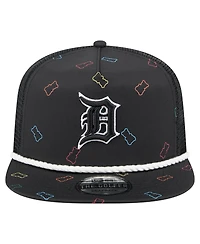 New Era Men's Black Detroit Tigers Gummy Golfer Trucker Adjustable Hat