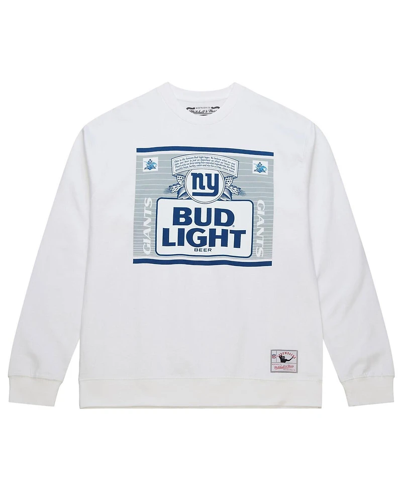 Mitchell & Ness Men's Light White New York Giants The Crest Pullover Sweatshirt