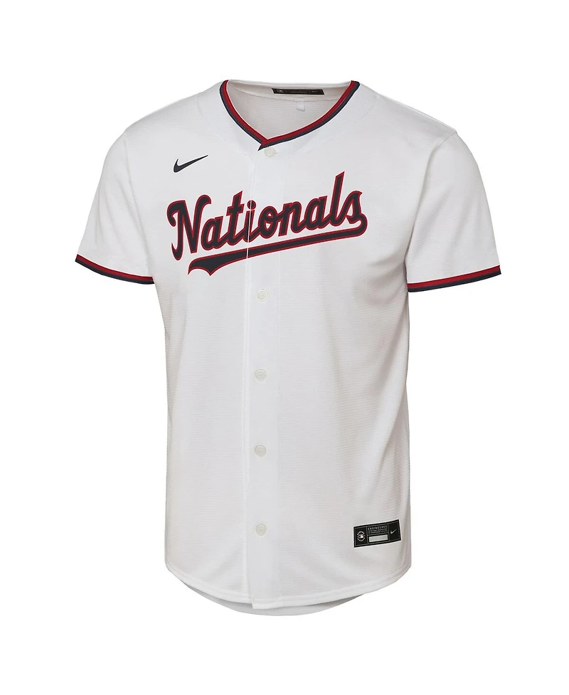 Nike Big Boys and Girls Cj Abrams White Washington Nationals Home Replica Player Jersey