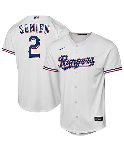 Nike Big Boys and Girls Marcus Semien White Texas Rangers Home Replica Player Jersey