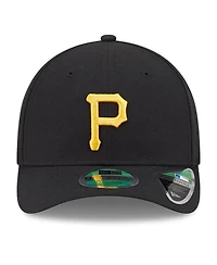 New Era Men's Black Pittsburgh Pirates Player Replica 9FORTY Adjustable Hat