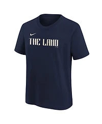 Nike Big Boys and Girls Navy Cleveland Guardians City Connect Wordmark T-Shirt