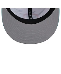 New Era Men's Aqua Miami Dolphins Throwback Jagged 9FiFTY Snapback Hat