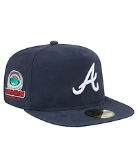 New Era Men's Navy Atlanta Braves Championship Side Flag A-Frame 59FIFTY Fitted Hat