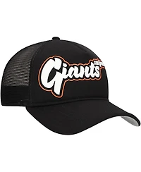 New Era Men's Black San Francisco Giants Retro Bold A-Frame Trucker 9FORTY Adjustable Hat