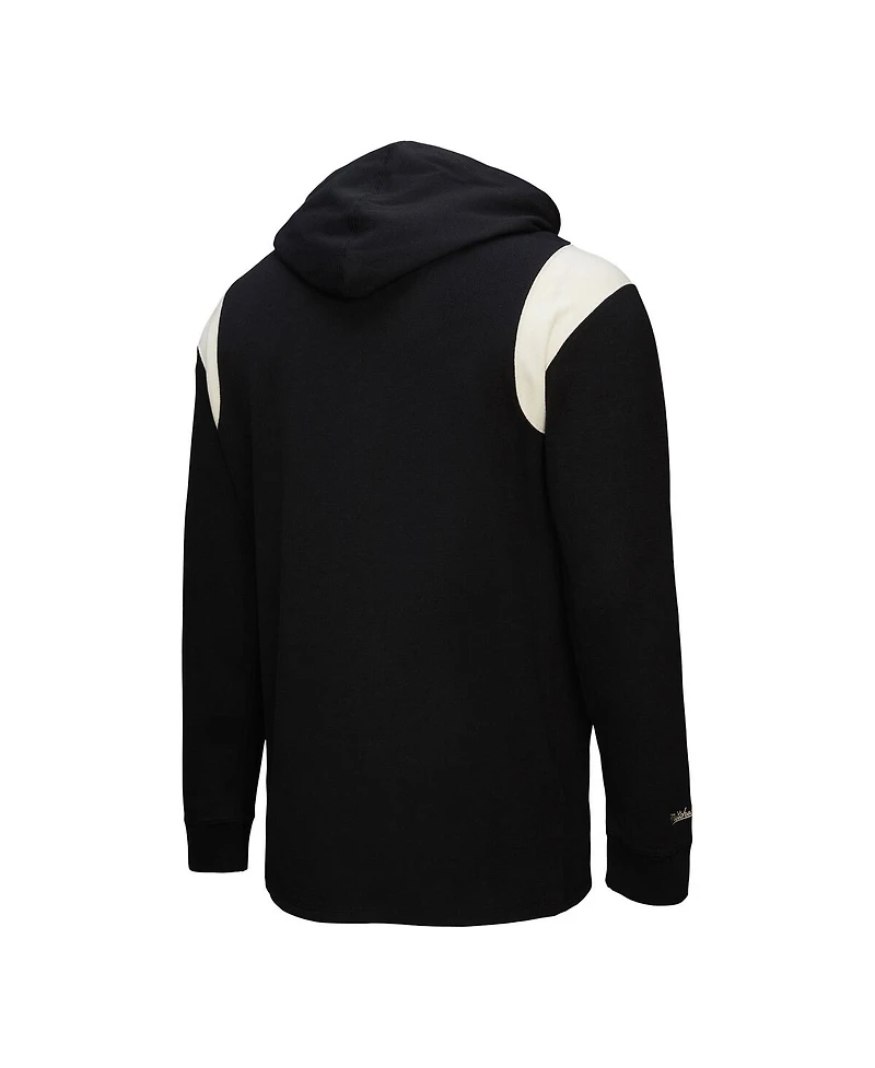 Mitchell & Ness Men's Black Texas Longhorns Thermal Lightweight Pullover Hoodie