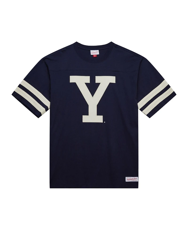 Mitchell & Ness Men's Navy Yale Bulldogs Vintage Logo Heavyweight Yoke T-Shirt