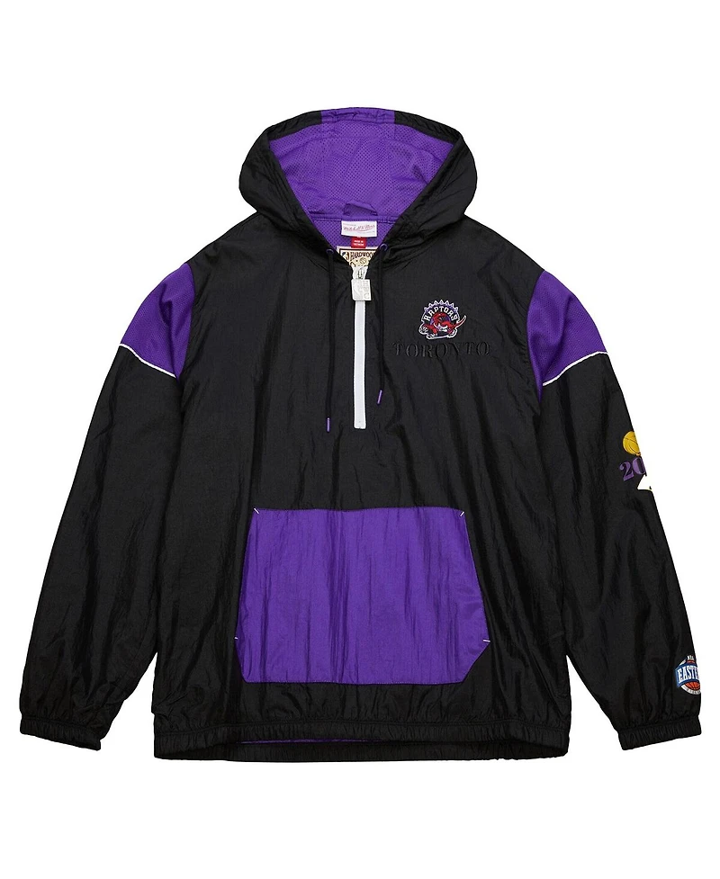 Mitchell & Ness Men's and Women's Black Toronto Raptors Hardwood Classics Team Og 3.0 Anorak Half-Zip Windbreaker Jacket