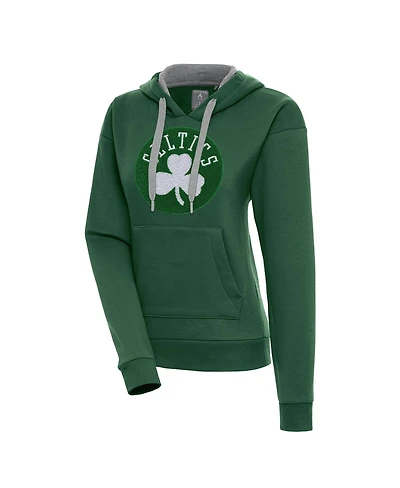 Antigua Women's Hunter Green Boston Celtics Victory Pullover Hoodie