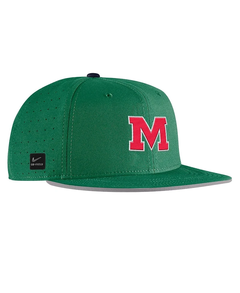 Nike Men's Green Ole Miss Rebels On-Field Baseball Performance Fitted Hat