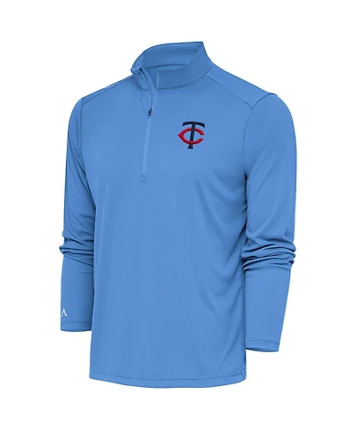 Antigua Men's Light Blue Minnesota Twins Tribute Quarter-Zip Pullover Top