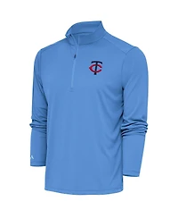 Antigua Men's Light Blue Minnesota Twins Tribute Quarter-Zip Pullover Top