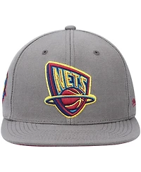 Mitchell & Ness Men's Charcoal New Jersey Nets Hardwood Classics 35 Years Carbon Cabernet Fitted Hat