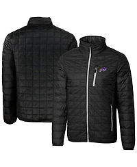 Cutter & Buck Men's Black Buffalo Bills Rainier PrimaLoft Eco Insulated Full-Zip Puffer Jacket