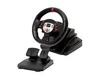 180° Racing Steering Wheel with Pedals – Adjustable Tilt & Height, Dual Motor Vibration for Pc, PS3, PS4, Switch, and Android