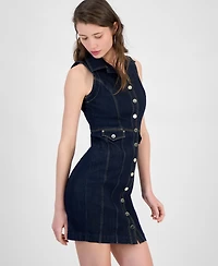 Guess Women's Destiny Button-Front Denim Mini Dress