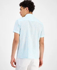 Sun + Stone Men's Bodhi Short Sleeve Linen Blend Button-Front Shirt, Exclusively at Macy's