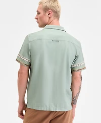Sun + Stone Men's Embroidered Palm Shirt, Macy's Exclusive