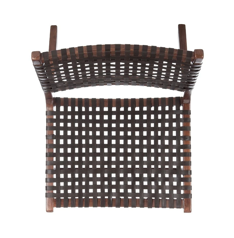 Luna Leather Woven Accent Chair