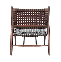 Soleil Leather Woven Accent Chair