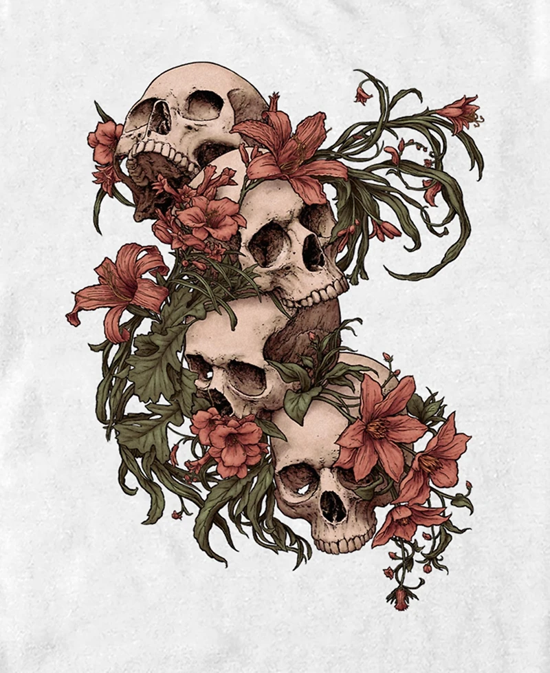 Design By Humans Men's Garden of Skulls Colors Short Sleeve T-Shirt